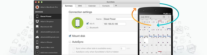 android sync for mac os x
