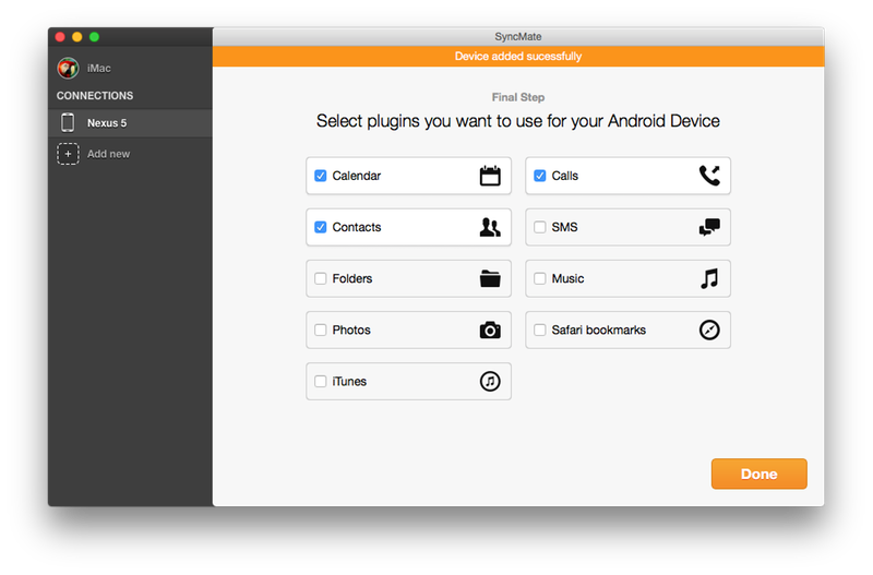 how to sync android with mac